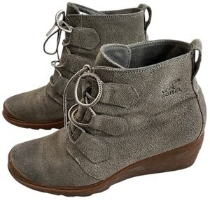 Sorel Toronto Lace Suede Wedge Waterproof Ankle Boots Booties Shoe‎ Womens 9